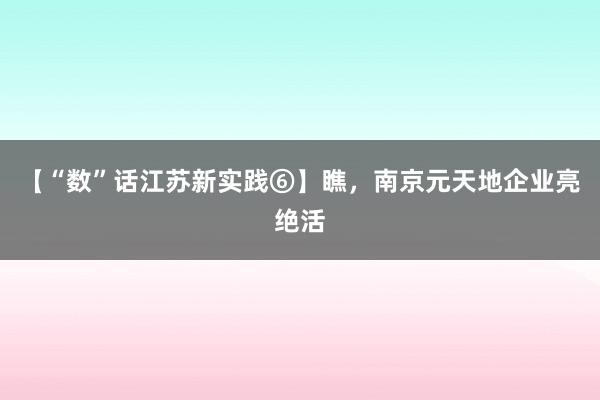 【“数”话江苏新实践⑥】瞧，南京元天地企业亮绝活